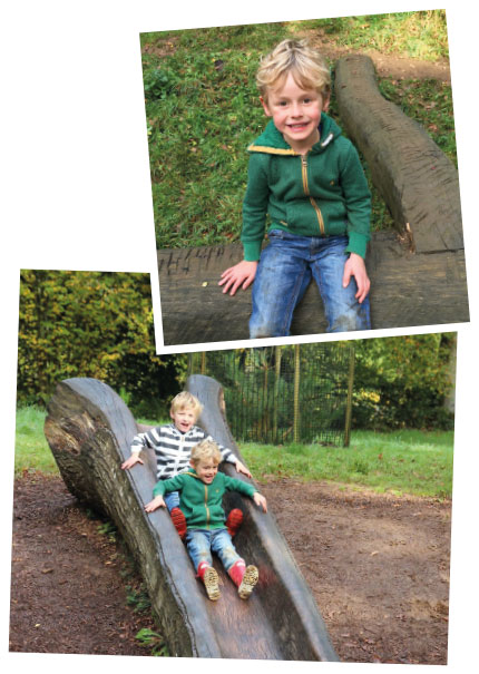 Children playing on the climbing frame