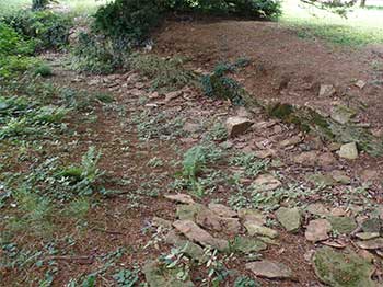 Existing wall around the Downs awaiting restoration