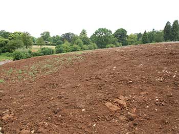 The receiver site in the new car park before strewing