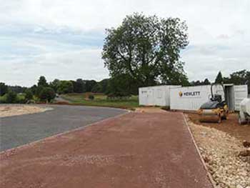 Here you can see some of the parking bays nearing completion. They just need a final 'dust layer' and they will be finished. Pavers will be used to mark out individual bays