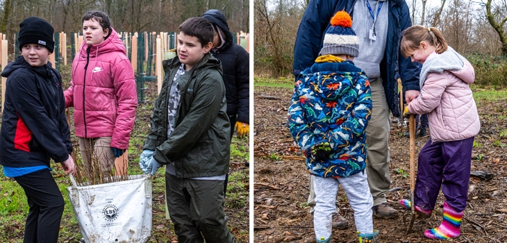 Children planting trees